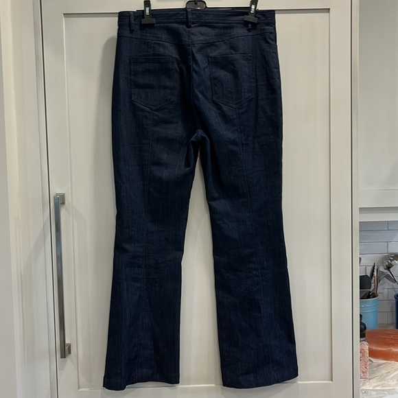 NWOT Cinq a Sept high waisted wide leg 4 pocket darker blue denim jeans - Picture 10 of 14